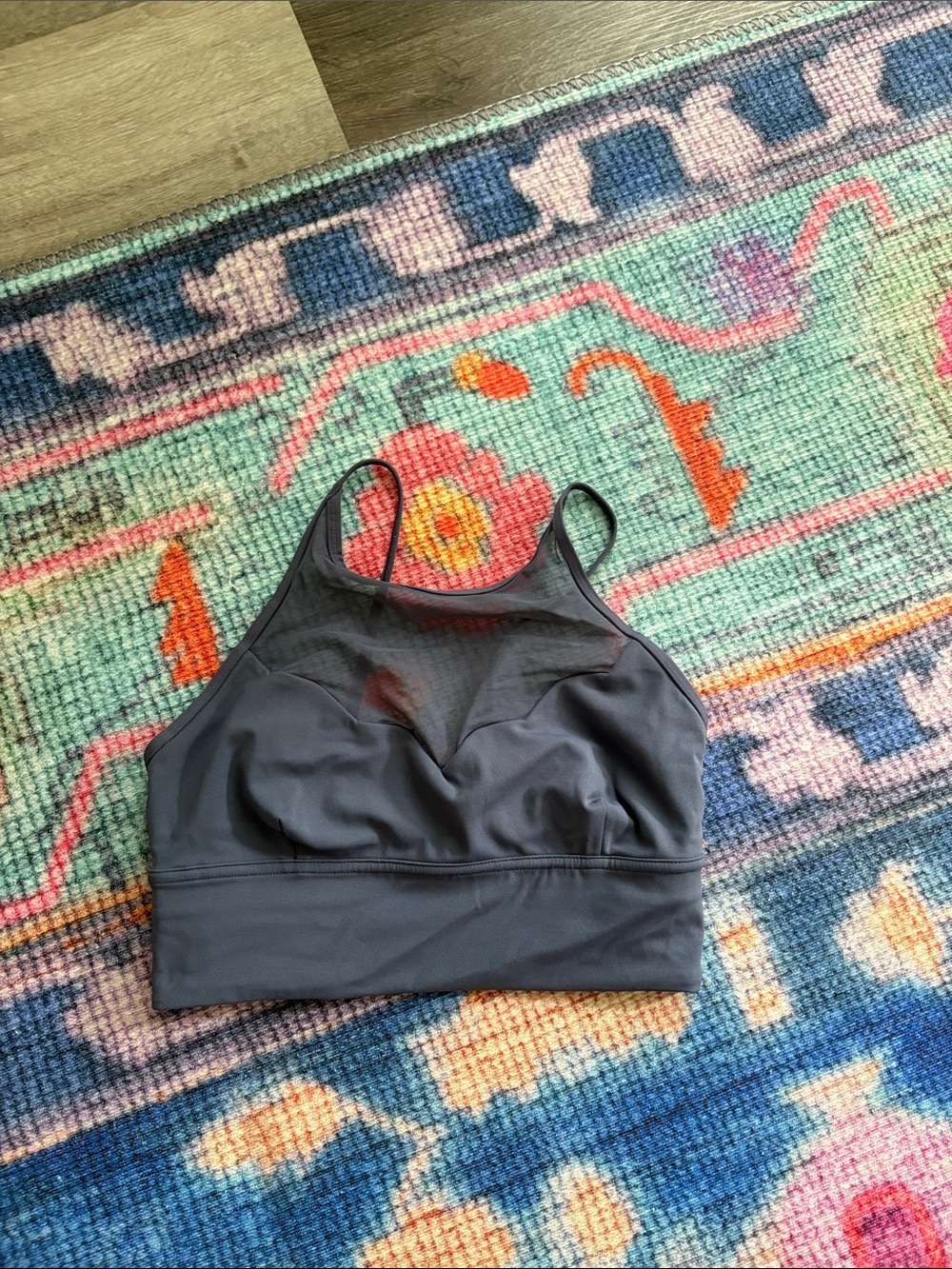 lululemon athletica Navy/Gray High-Neck Mesh Sports Bralette
